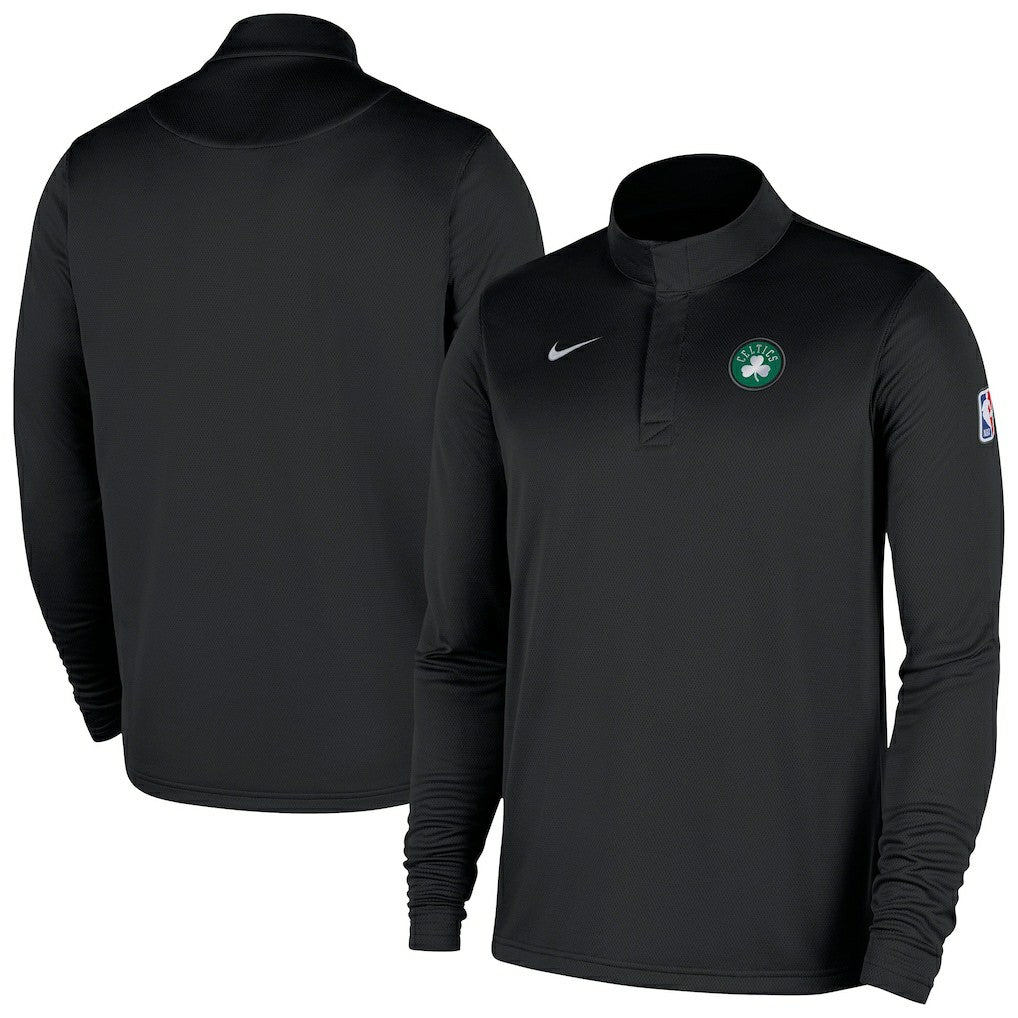 Boston Celtics 2025/26 Authentic Coaches Quarter-Zip Dri-Fit Top Black - Nike