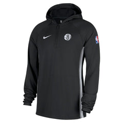 Brooklyn Nets Authentic On Court Zone Quarter-Zip Dri-FIT Hoodie Jacket Black - Nike