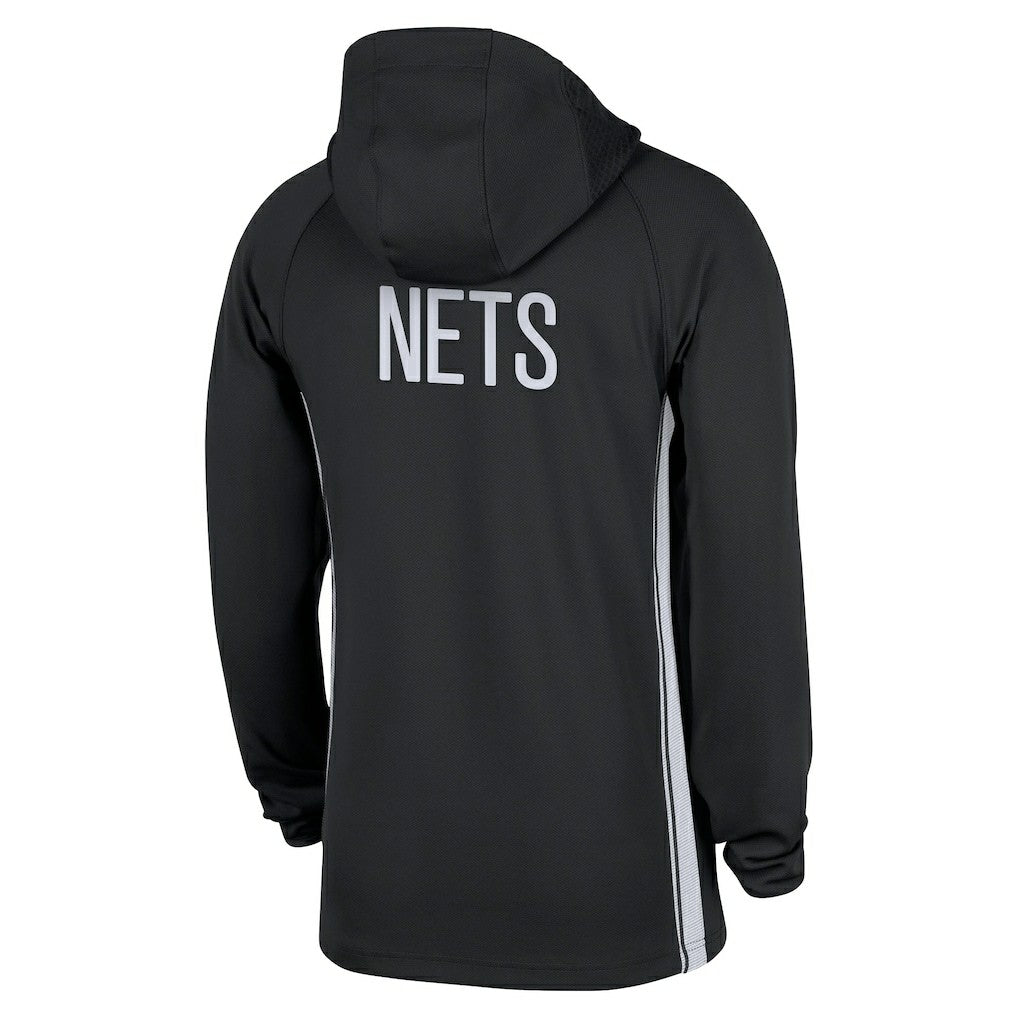 Brooklyn Nets Authentic On Court Zone Quarter-Zip Dri-FIT Hoodie Jacket Black - Nike