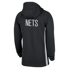 Brooklyn Nets Authentic On Court Zone Quarter-Zip Dri-FIT Hoodie Jacket Black - Nike