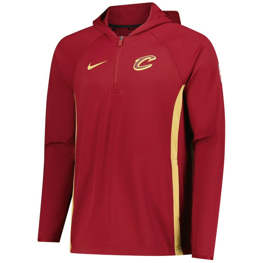 Cleveland Cavaliers Authentic On Court Zone Quarter-Zip Dri-FIT Hoodie Jacket Wine - Nike