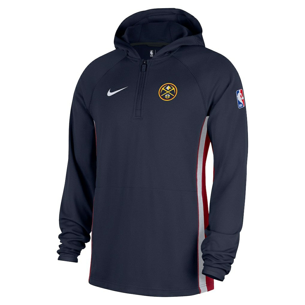 Denver Nuggets Authentic On Court Zone Quarter-Zip Dri-FIT Hoodie Jacket Navy - Nike