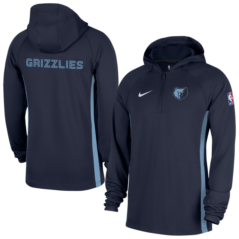 Memphis Grizzlies Authentic On Court Zone Quarter-Zip Dri-FIT Hoodie Jacket Navy - Nike