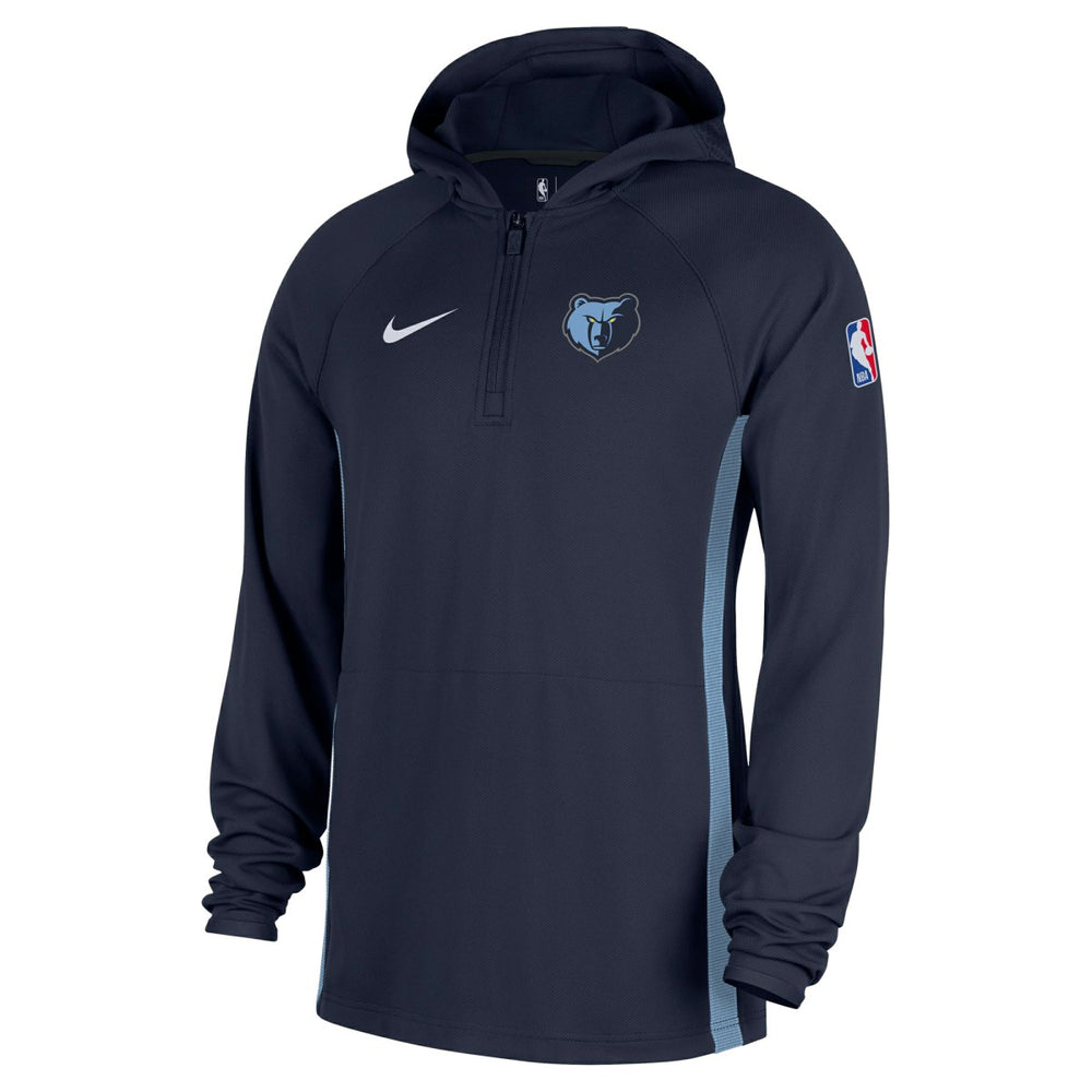 Memphis Grizzlies Authentic On Court Zone Quarter-Zip Dri-FIT Hoodie Jacket Navy - Nike