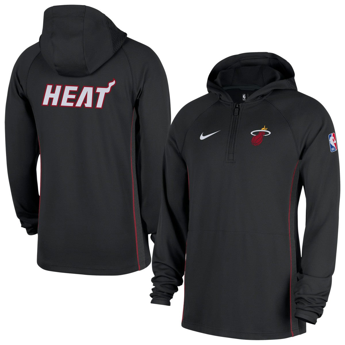 Miami Heat Authentic On Court Zone Quarter-Zip Dri-FIT Hoodie Jacket Black - Nike
