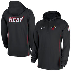 Miami Heat Authentic On Court Zone Quarter-Zip Dri-FIT Hoodie Jacket Black - Nike