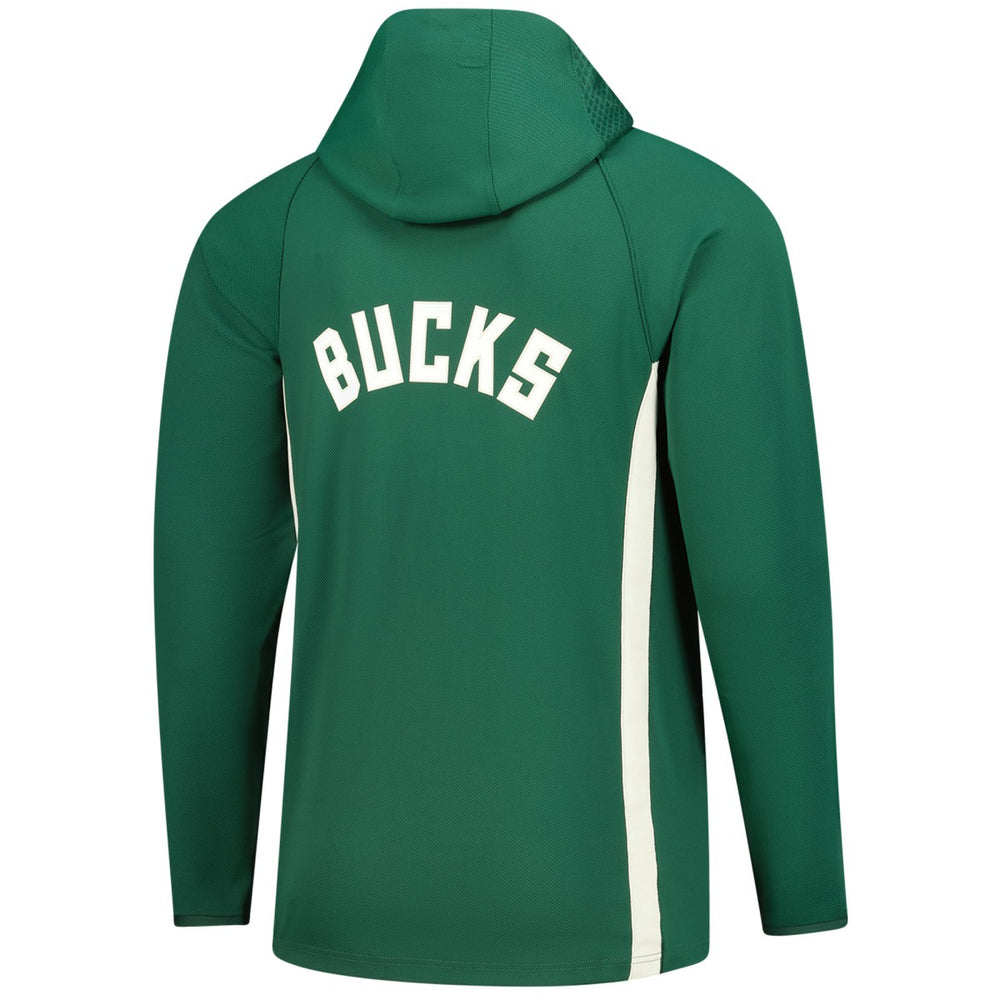 Milwaukee Bucks Authentic On Court Zone Quarter-Zip Dri-FIT Hoodie Jacket Hunter Green - Nike