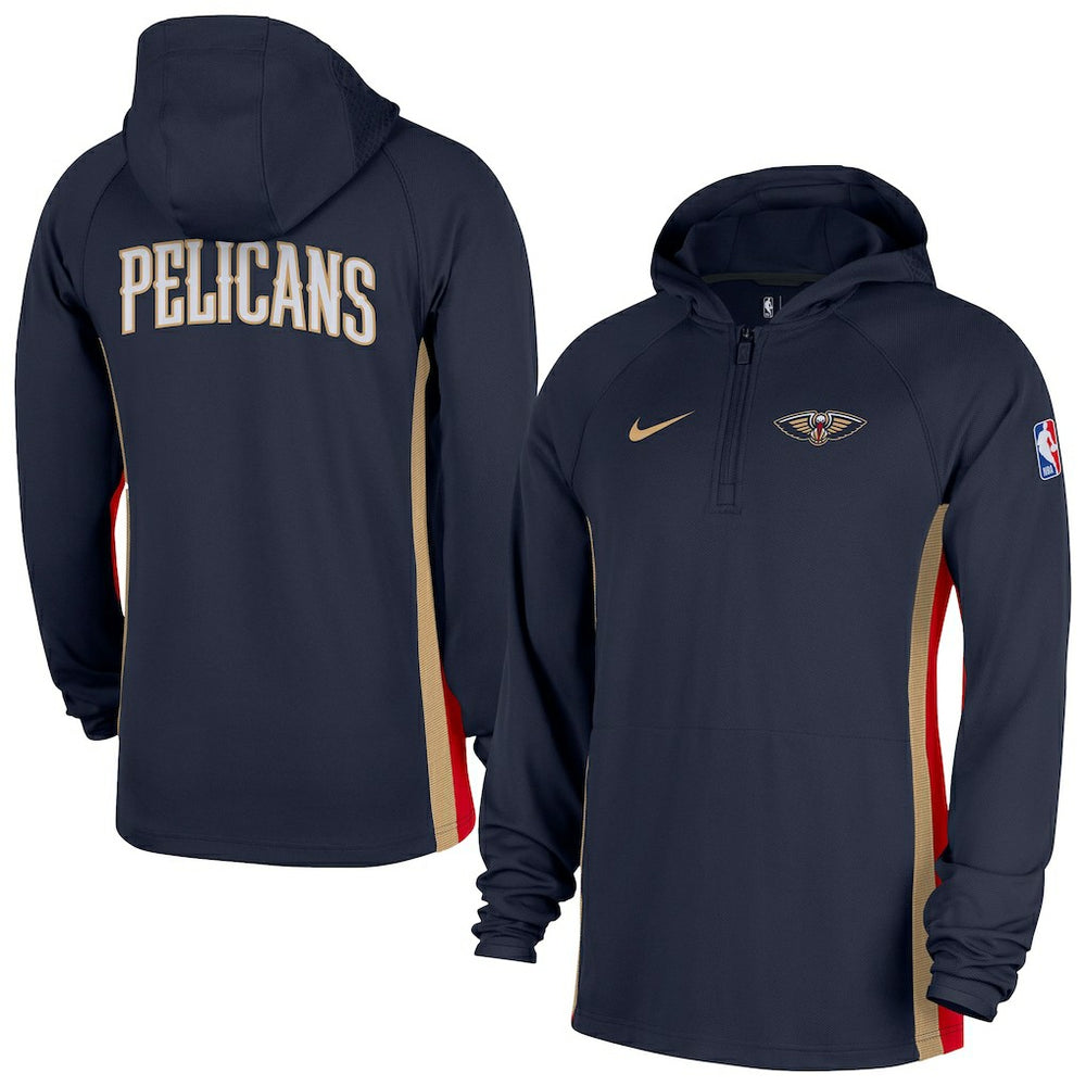New Orleans Pelicans Authentic On Court Zone Quarter-Zip Dri-FIT Hoodie Jacket Navy - Nike outlet