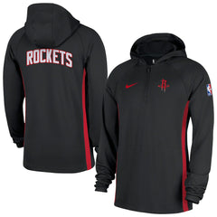 Houston Rockets Authentic On Court Zone Quarter-Zip Dri-FIT Hoodie Jacket Black - Nike