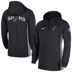 San Antonio Spurs Authentic On Court Zone Quarter-Zip Dri-FIT Hoodie Jacket Black - Nike