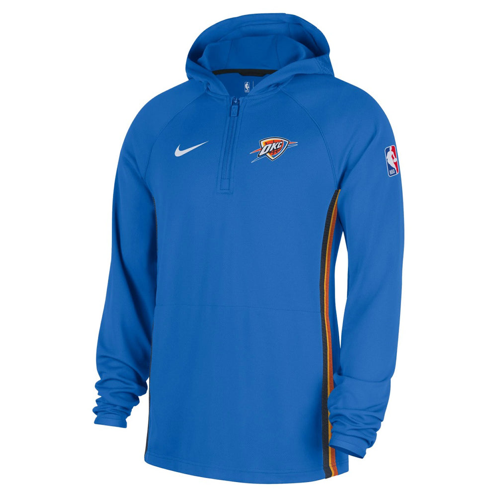 Oklahoma City Thunder Authentic On Court Zone Quarter-Zip Dri-FIT Hoodie Jacket Blue - Nike