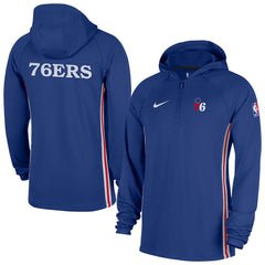 Philadelphia 76ers Authentic On Court Zone Quarter-Zip Dri-FIT Hoodie Jacket Blue - Nike