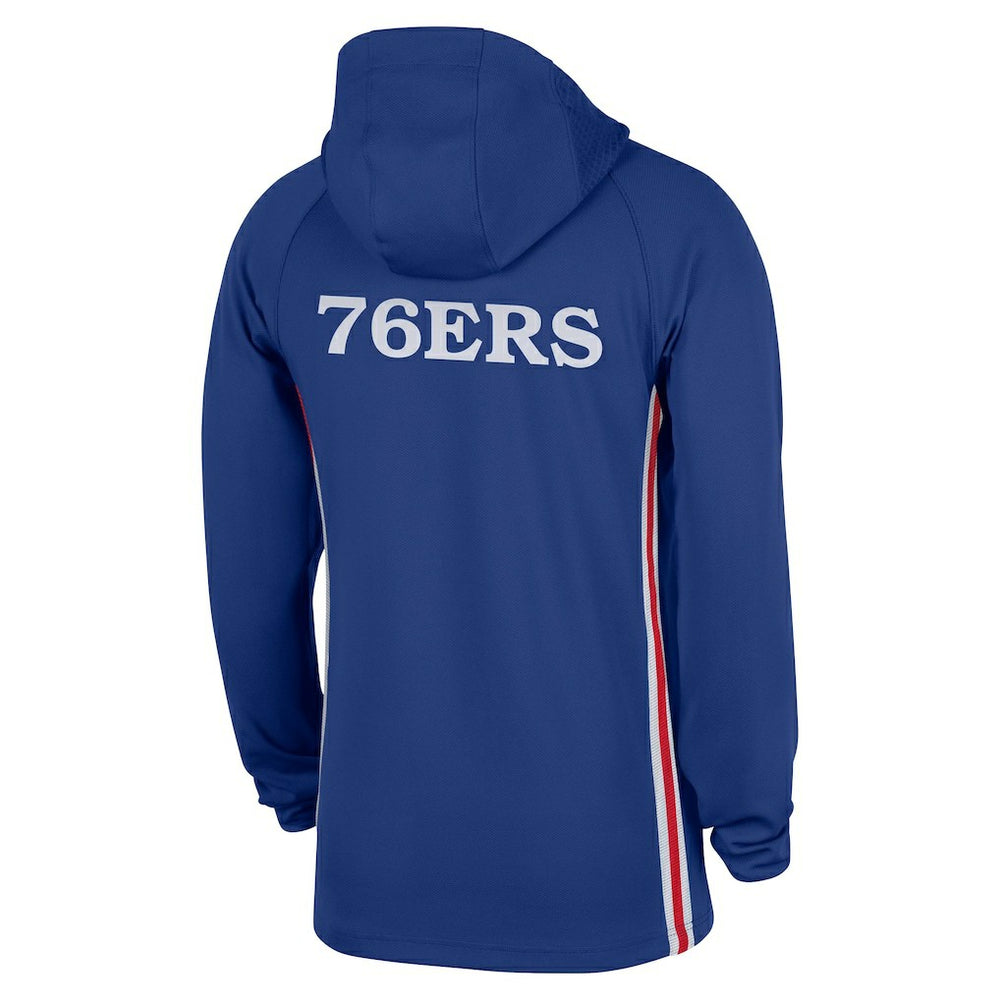 Philadelphia 76ers Authentic On Court Zone Quarter-Zip Dri-FIT Hoodie Jacket Blue - Nike