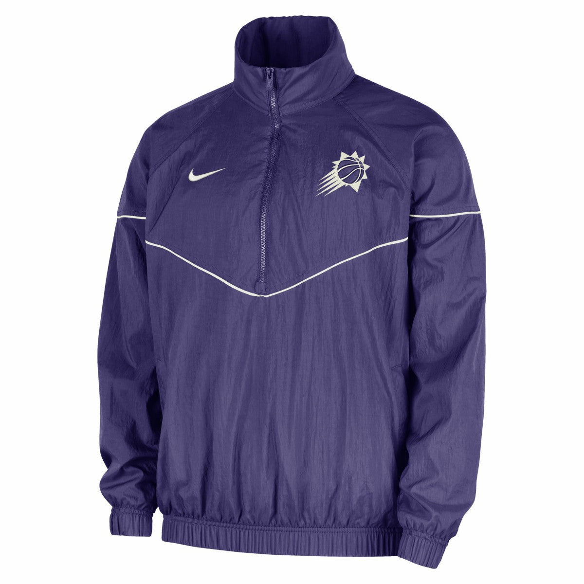 Phoenix Suns Courtside Windrunner Woven Half-Zip Hooded Jacket Purple - Nike