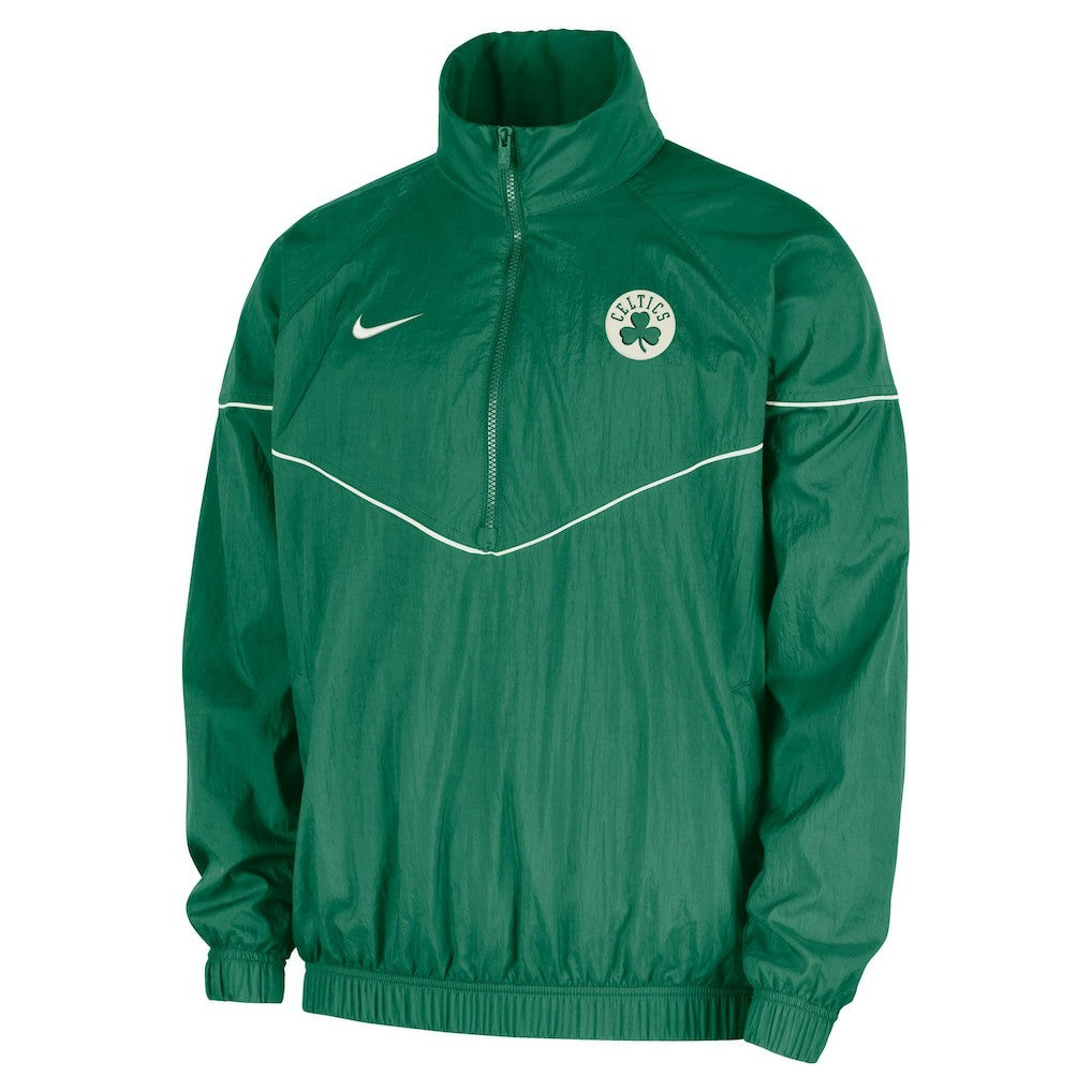 Boston Celtics Courtside Windrunner Woven Half-Zip Hooded Jacket Kelly Green - Nike