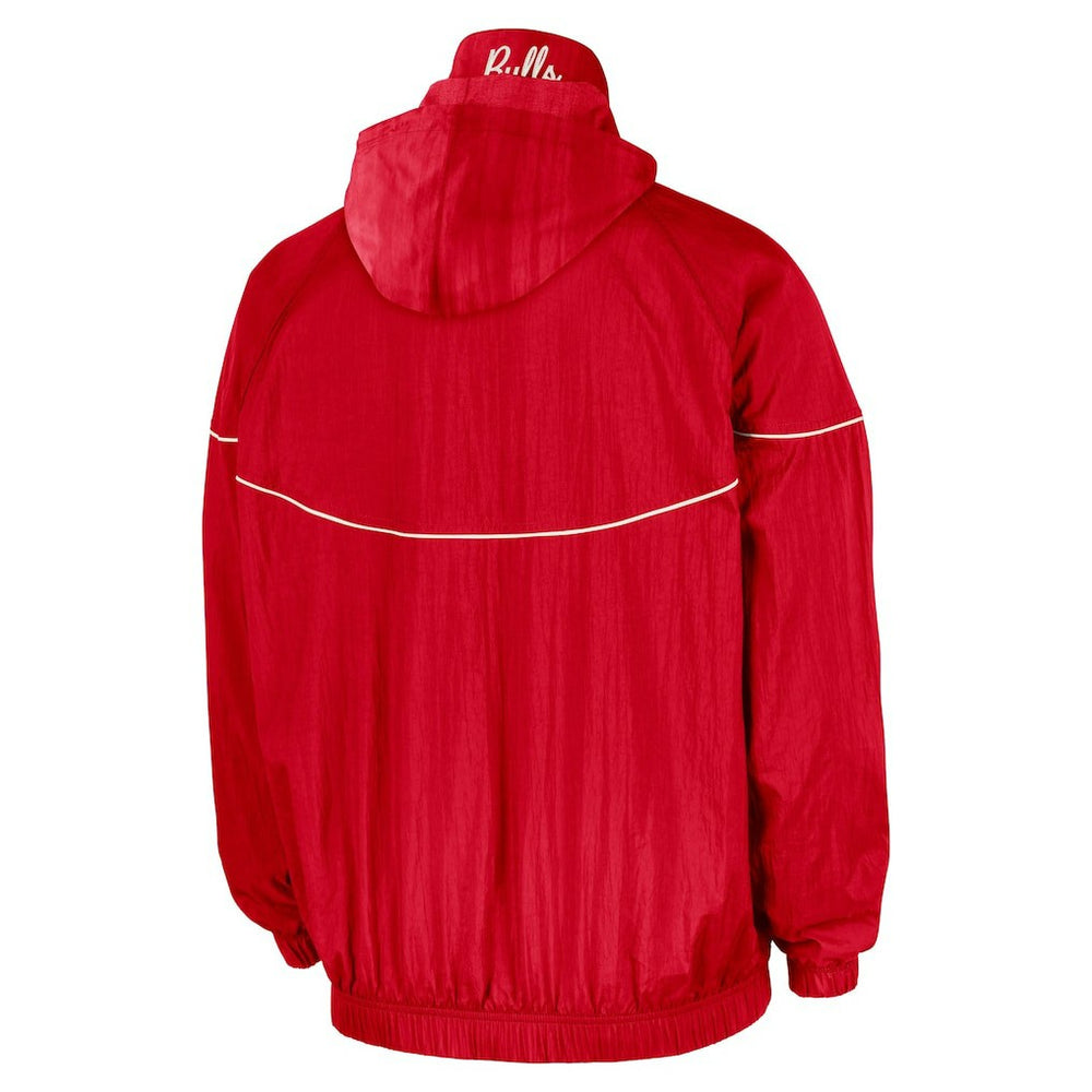 Chicago Bulls Courtside Windrunner Woven Half-Zip Hooded Jacket Red - Nike