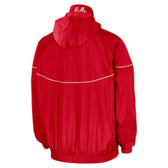 Chicago Bulls Courtside Windrunner Woven Half-Zip Hooded Jacket Red - Nike