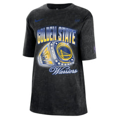 Golden State Warriors Women's Courtside Original Content Vintage Washed Boyfriend T-Shirt Black - Nike outlet