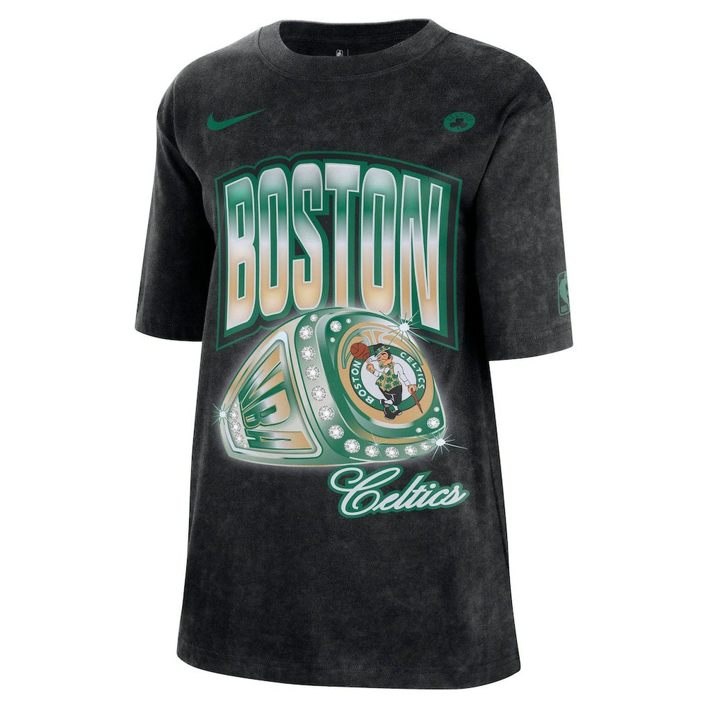 Boston Celtics Women's Courtside Original Content Vintage Washed Boyfriend T-Shirt Black - Nike
