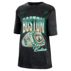 Boston Celtics Women's Courtside Original Content Vintage Washed Boyfriend T-Shirt Black - Nike