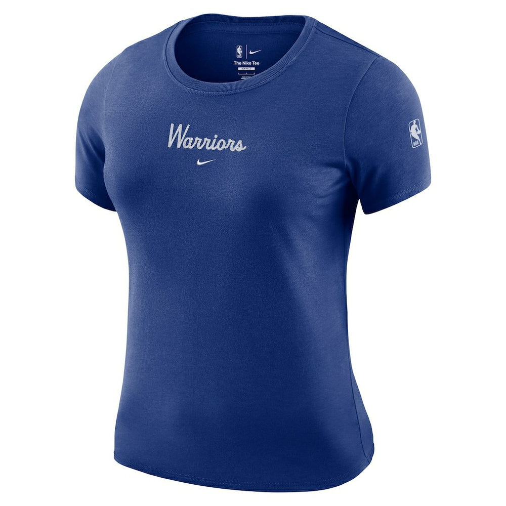 Golden State Warriors Women's Courtside Modest Cropped Tri-Blend T-Shirt Royal - Nike