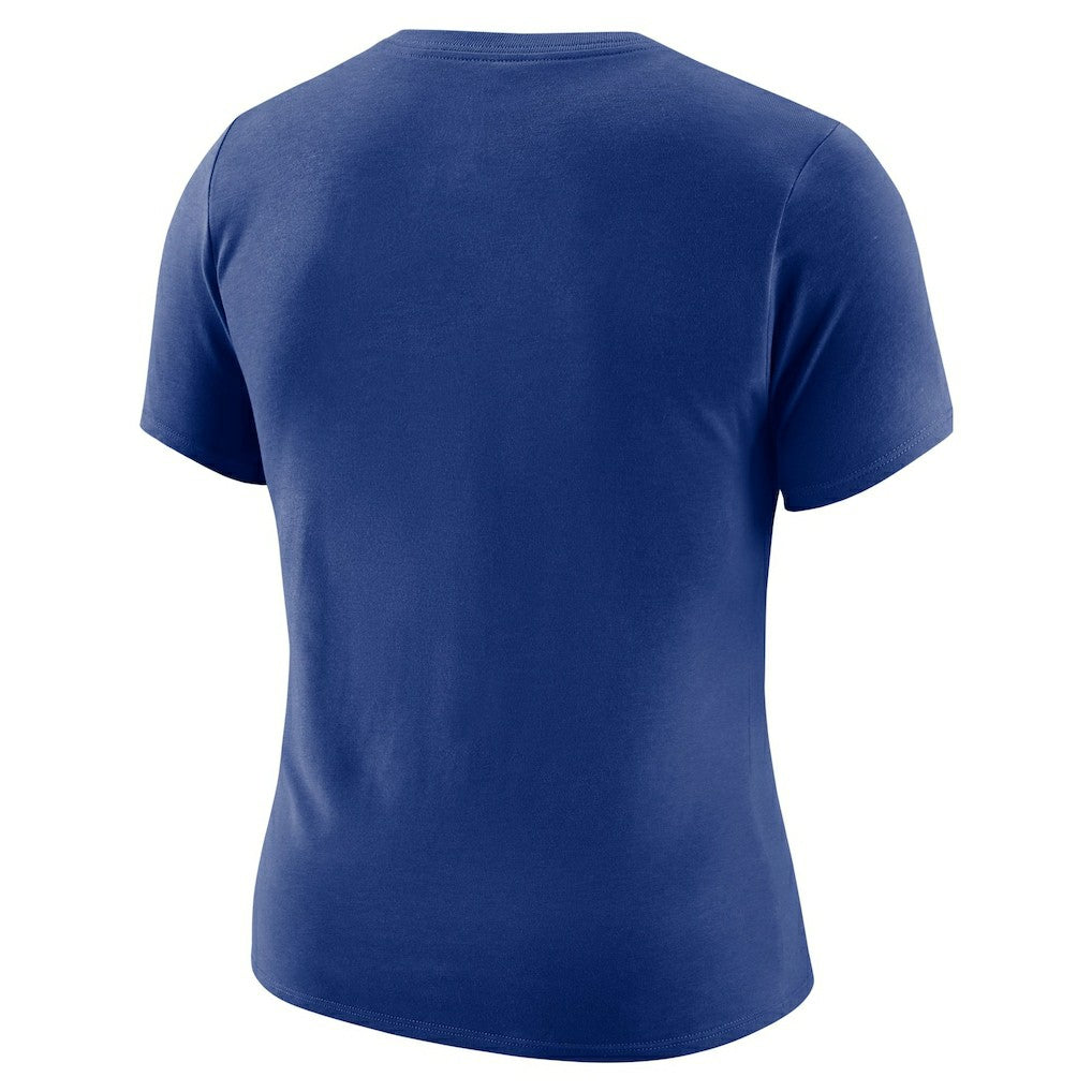 Golden State Warriors Women's Courtside Modest Cropped Tri-Blend T-Shirt Royal - Nike