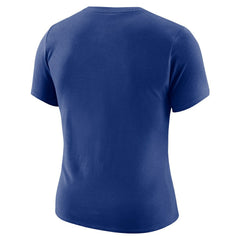 Golden State Warriors Women's Courtside Modest Cropped Tri-Blend T-Shirt Royal - Nike