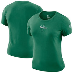 Boston Celtics Women's Courtside Modest Cropped Tri-Blend T-Shirt Kelly Green - Nike