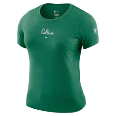 Boston Celtics Women's Courtside Modest Cropped Tri-Blend T-Shirt Kelly Green - Nike