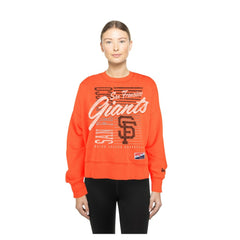 San Francisco Giants New Era Women's Boxy Mineral Wash Dolmen Sleeve Cropped Sweatshirt - Orange Sweatshirts