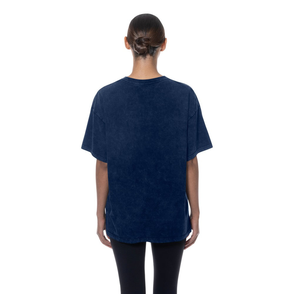 Cleveland Guardians New Era Women's Mineral Wash Oversized T-Shirt - Navy T-shirts