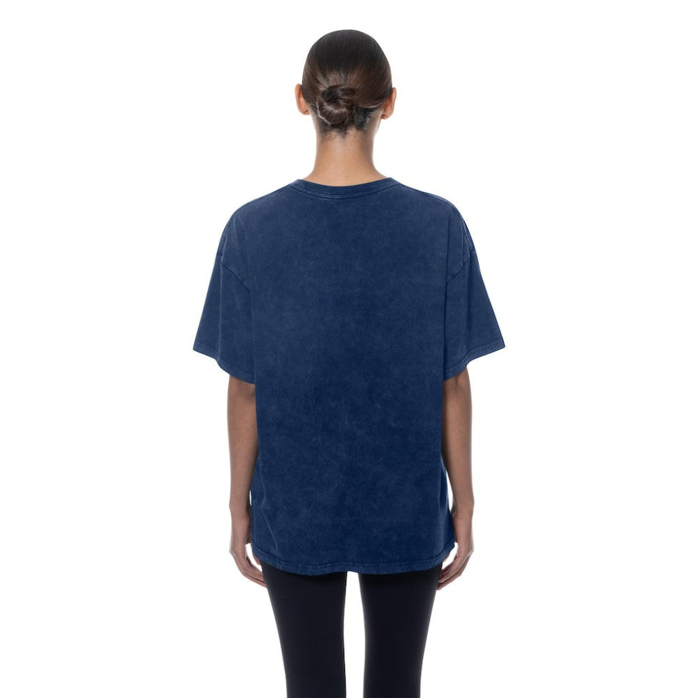 Atlanta Braves New Era Women's Mineral Wash Oversized T-Shirt - Navy T-shirts