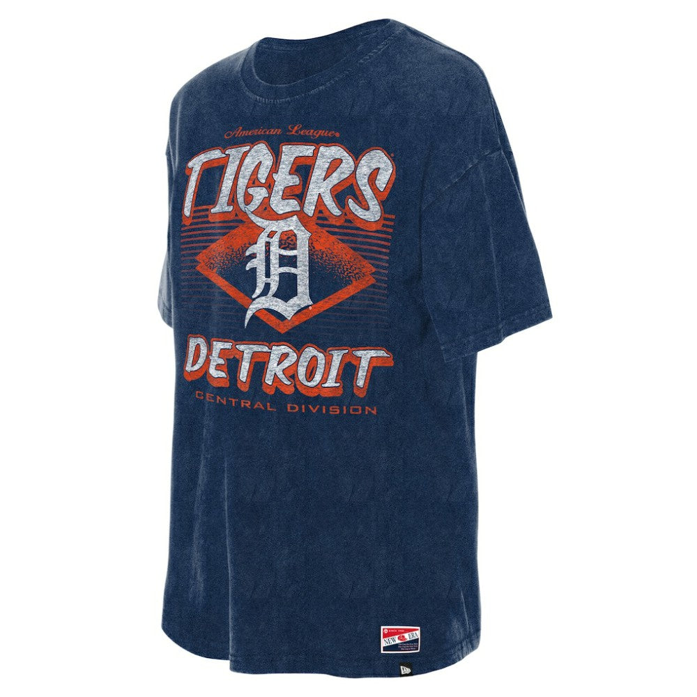Detroit Tigers New Era Women's Mineral Wash Oversized T-Shirt - Navy T-shirts