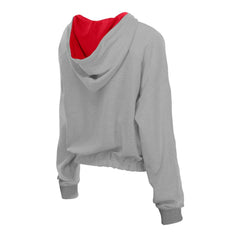 St. Louis Cardinals New Era Women's Reversed Out French Terry Quarter-Zip Banded Crop Hoodie - Heather Gray Hoodies