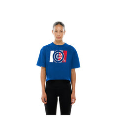 Chicago Cubs New Era Women's Boxy Foil Logo T-Shirt - Royal T-shirts