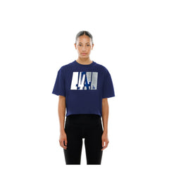 Los Angeles Dodgers New Era Women's Boxy Foil Logo T-Shirt - Royal T-shirts