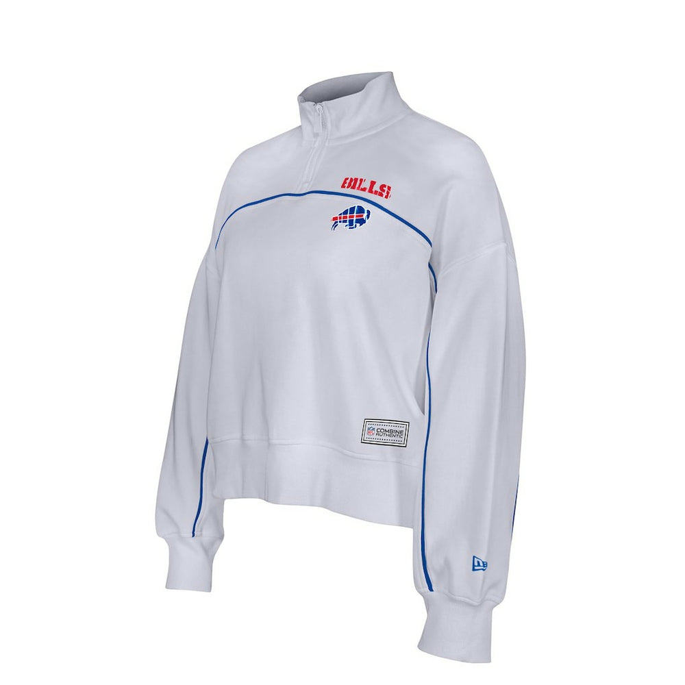New Era Buffalo Bills Female Adult White Functional Fandom Quarter-Zip Sweatshirt