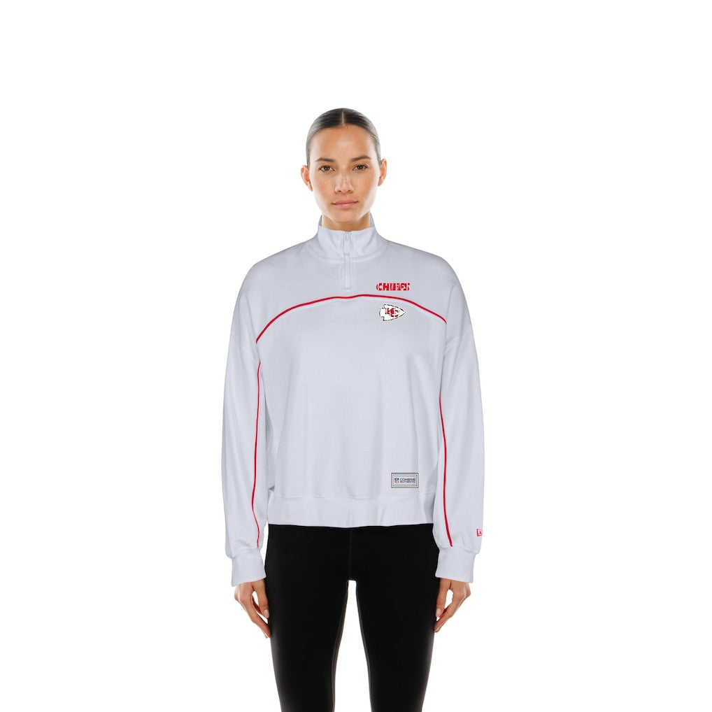 New Era Kansas City Chiefs Female Adult White Functional Fandom Quarter-Zip Sweatshirt
