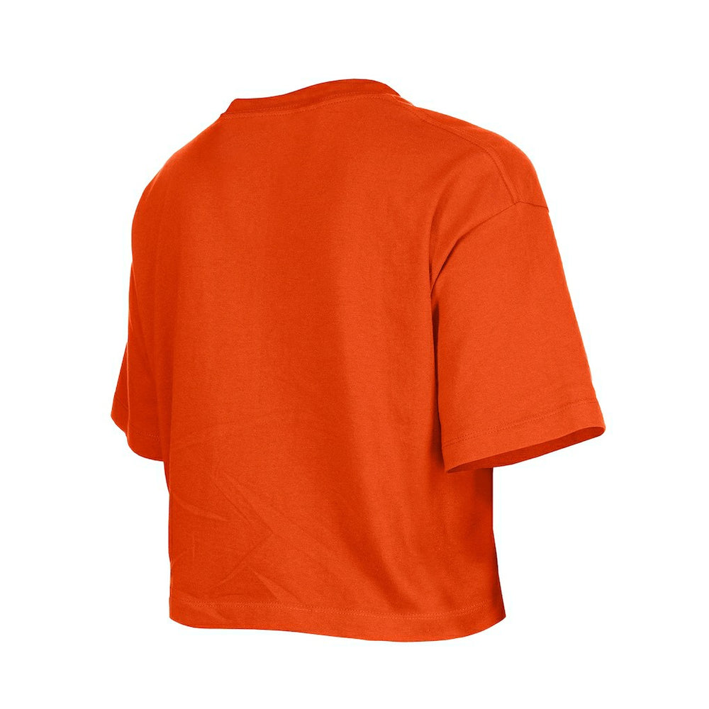 Cincinnati Bengals New Era Girl's Flip Sequin Boxy T-Shirt - Orange T-shirts