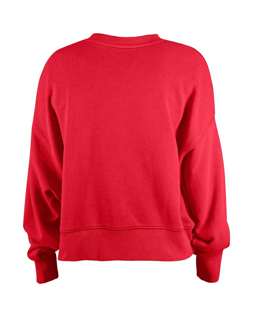 San Francisco 49ers New Era Girl's Flip Sequin Sweatshirt - Scarlet Sweatshirts