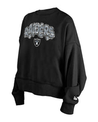 Las Vegas Raiders New Era Girl's Flip Sequin Sweatshirt - Black Sweatshirts