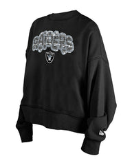 Las Vegas Raiders New Era Girl's Flip Sequin Sweatshirt - Black Sweatshirts