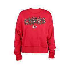 Kansas City Chiefs New Era Girl's Flip Sequin Sweatshirt - Red Sweatshirts