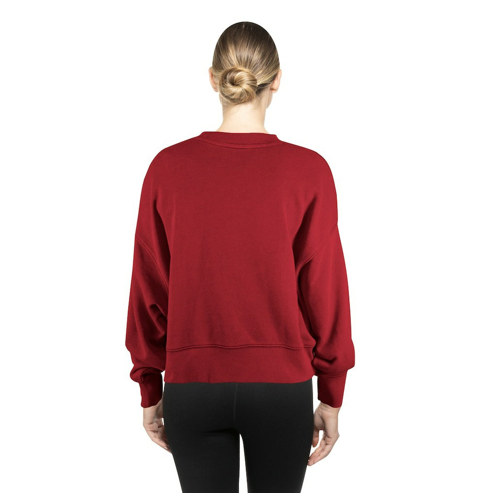 Washington Commanders New Era Women's Oversized Throwback Mineral Wash Crew Neck Sweatshirt - Black Sweatshirts