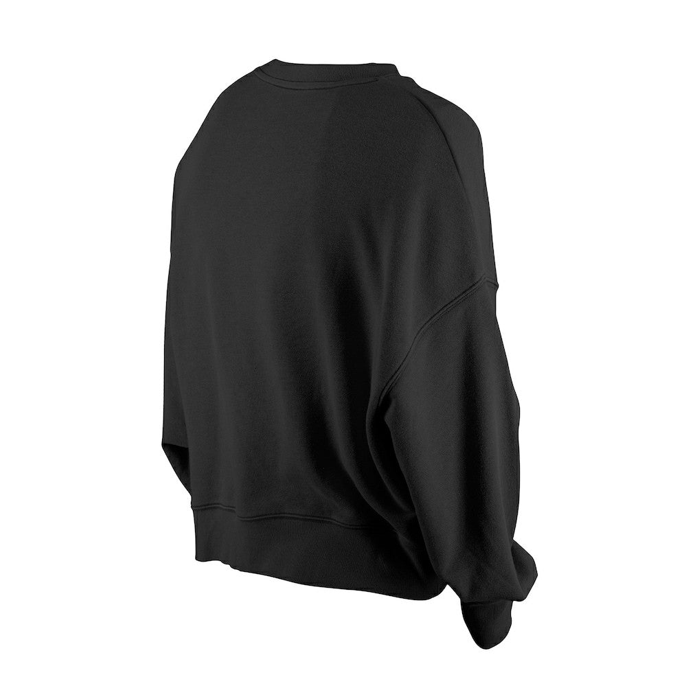 Baltimore Ravens New Era Women's Oversized Throwback Mineral Wash Crew Neck Sweatshirt - Black Sweatshirts
