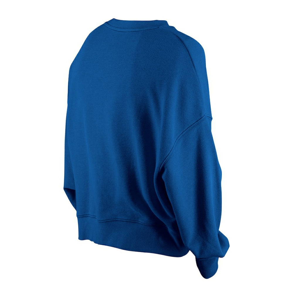 Buffalo Bills New Era Women's Oversized Throwback Mineral Wash Crew Neck Sweatshirt - Royal Sweatshirts