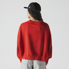 Kansas City Chiefs New Era Women's Oversized Throwback Mineral Wash Crew Neck Sweatshirt - Red Sweatshirts