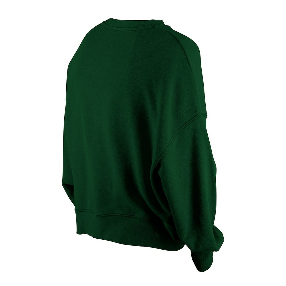 Green Bay Packers New Era Women's Oversized Throwback Mineral Wash Crew Neck Sweatshirt - Green Sweatshirts