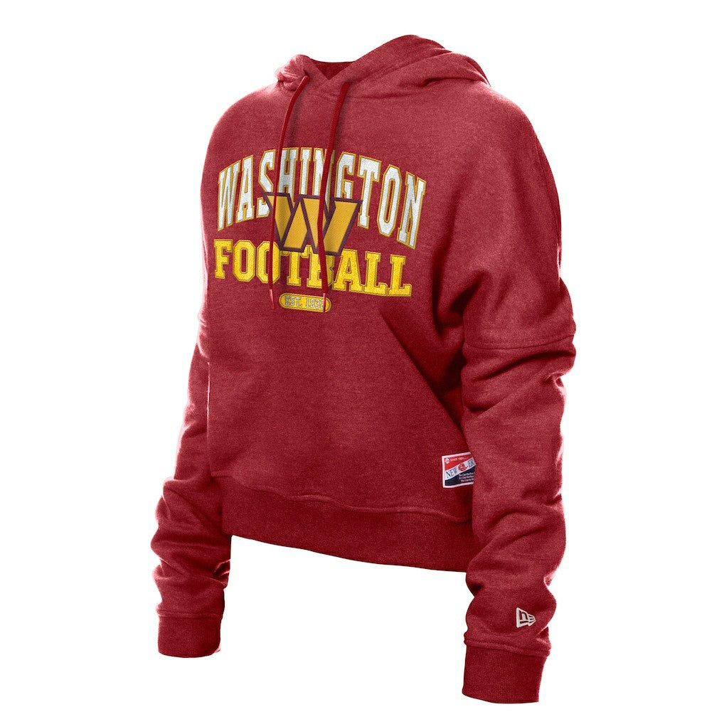 Washington Commanders New Era Women's Throwback Boxy Hoodie Sweatshirt - Burgundy Hoodies