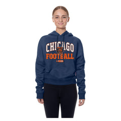 Chicago Bears New Era Women's Throwback Boxy Hoodie Sweatshirt - Navy Hoodies